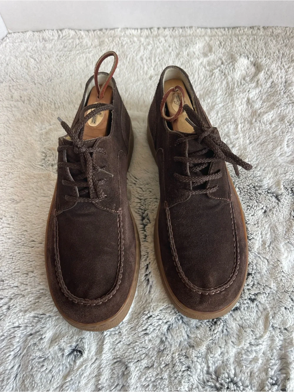 J. FENESTRIER Men’s Brown Suede Lace-Up Casual Shoes Size 7.5